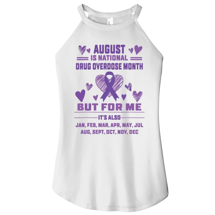 Heart Ribbon June Is National Drug Overdose Awareness Women’s Perfect Tri Rocker Tank