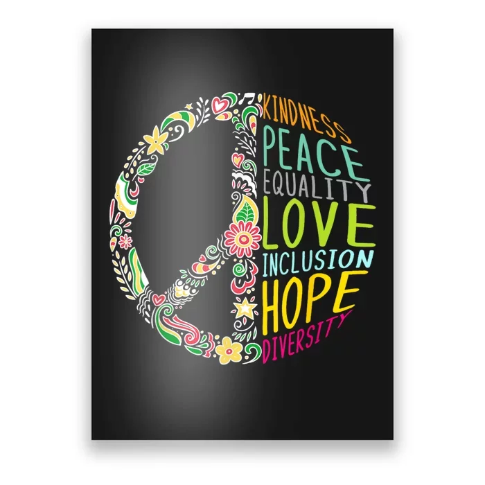 Human Rights Kindness Peace Equality Inclusion Diversity Poster