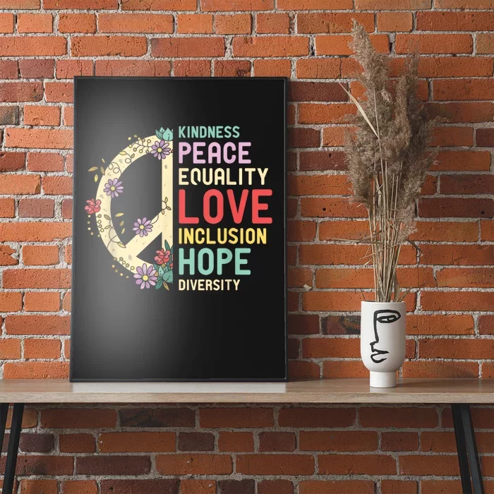 Human Rights Kindness Peace Equality Inclusion Diversity Poster