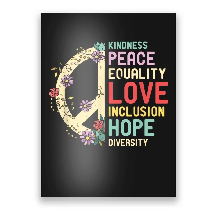 Human Rights Kindness Peace Equality Inclusion Diversity Poster