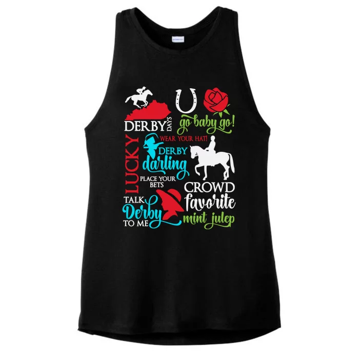 Horse Racing Kentucky Crowd Favorite Derby Ladies Tri-Blend Wicking Tank