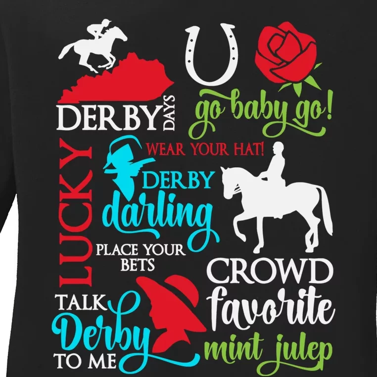 Horse Racing Kentucky Crowd Favorite Derby Ladies Long Sleeve Shirt