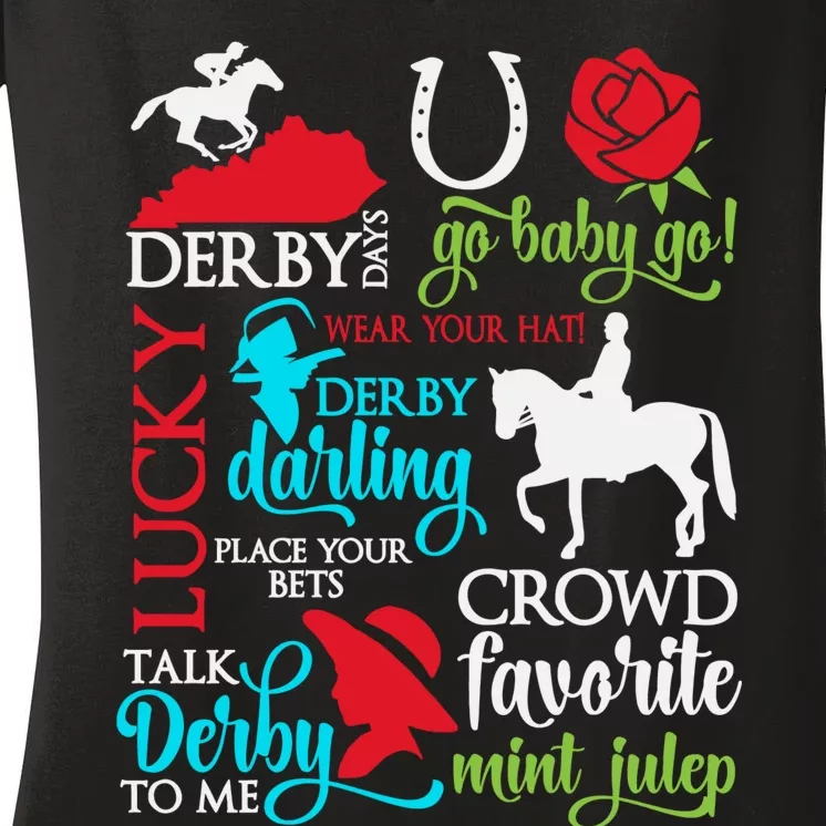 Horse Racing Kentucky Crowd Favorite Derby Women's V-Neck T-Shirt