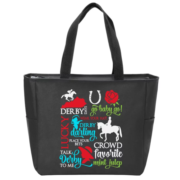 Horse Racing Kentucky Crowd Favorite Derby Zip Tote Bag