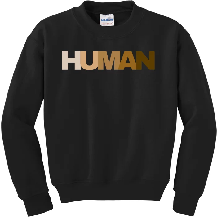 Human Rights Kindness Peace Equality Inclusion Melanin Love Gift Kids Sweatshirt