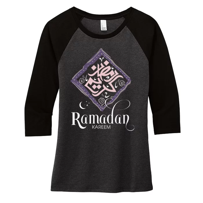 Happy Ramadan Kareem Muslim Arabic Ramadan Women's Tri-Blend 3/4-Sleeve Raglan Shirt