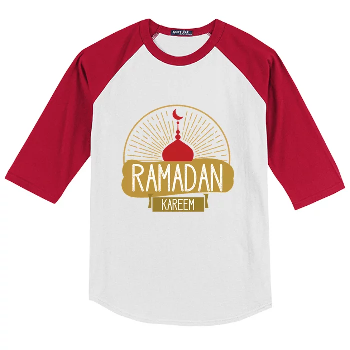 Happy Ramadan Kareem Gift Ramadan Mubarak Kids Colorblock Raglan Jersey