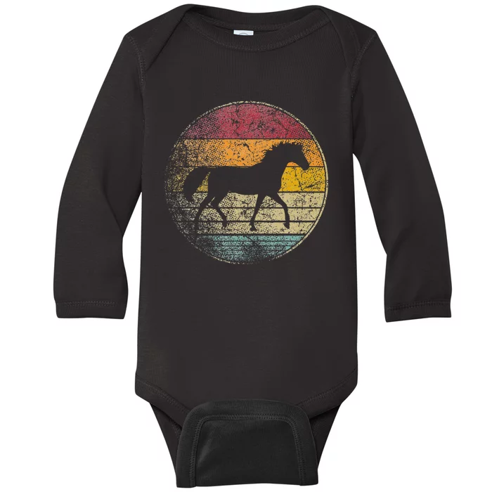 Horse Riding Love Equestrian Vintage animal lovers Baby Long Sleeve Bodysuit