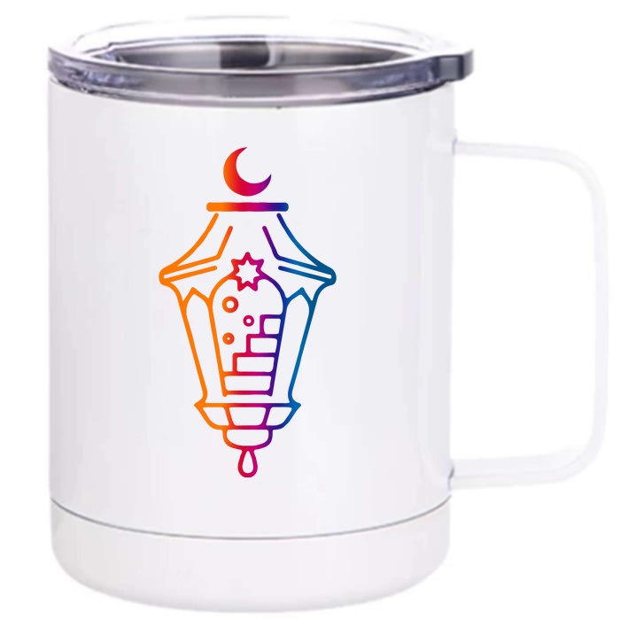 Happy Ramadan Muslim Gift For Ramadan Mubarak Front & Back 12oz Stainless Steel Tumbler Cup