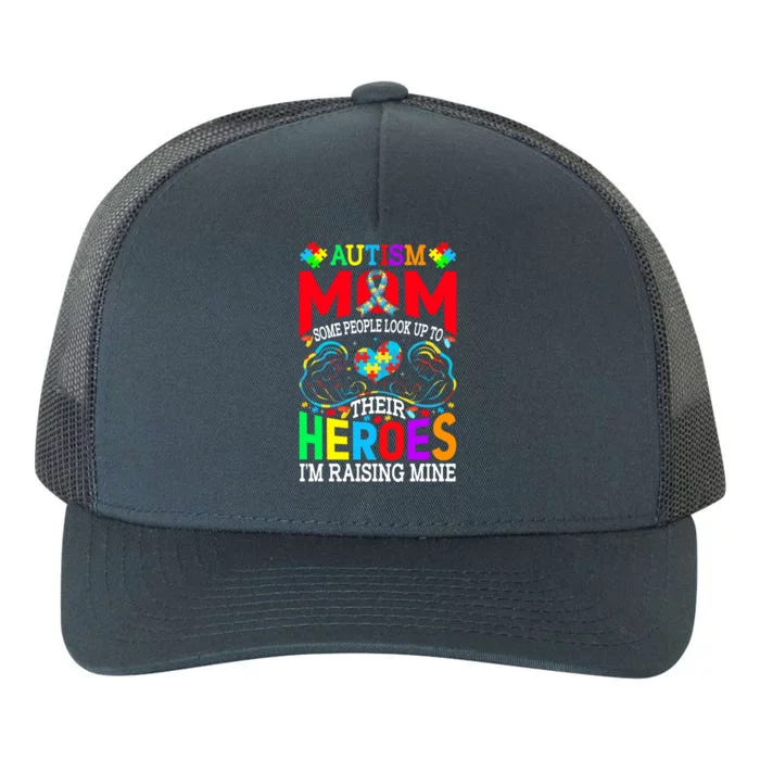 Hero Raising Mine Autism Awareness Autism Mom Gift Yupoong Adult 5-Panel Trucker Hat