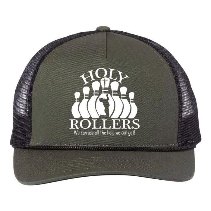 Holy Rollers Matching Bowling Team Retro Rope Trucker Hat Cap