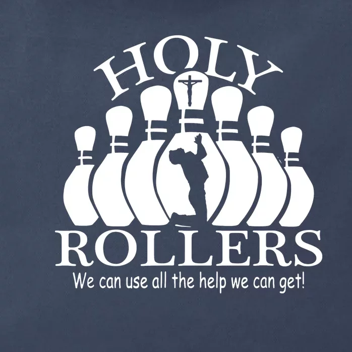 Holy Rollers Matching Bowling Team Zip Tote Bag