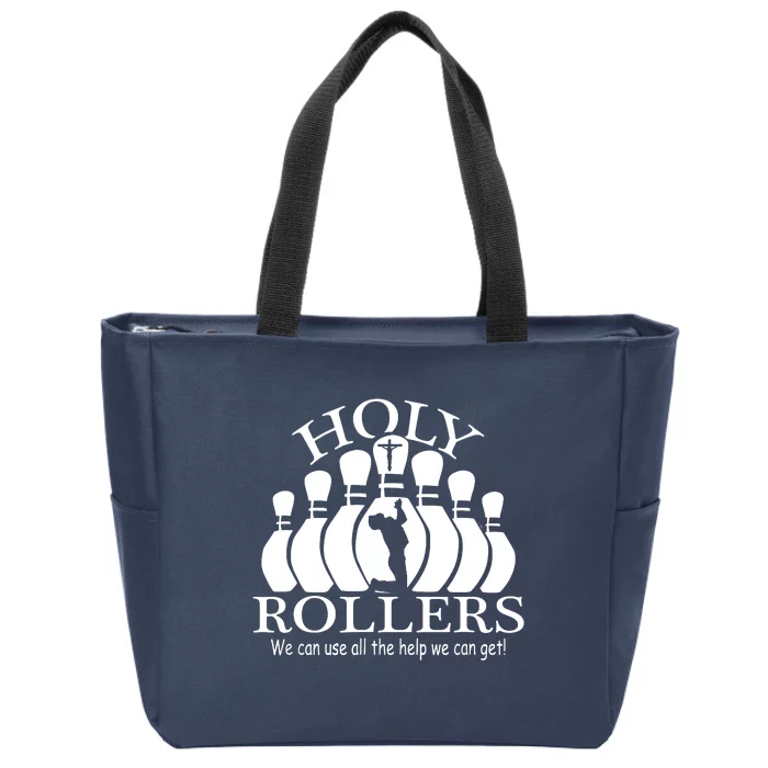 Holy Rollers Matching Bowling Team Zip Tote Bag