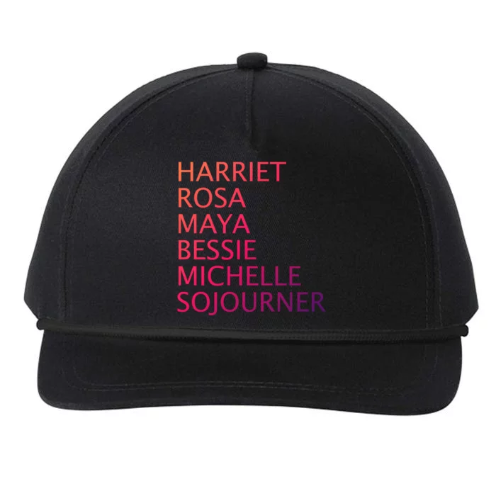 Harriet Rosa Maya Bessie Michelle Sojourner Black History Gift Snapback Five-Panel Rope Hat