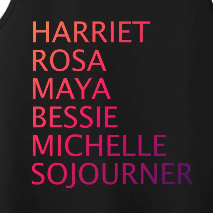 Harriet Rosa Maya Bessie Michelle Sojourner Black History Gift Performance Tank