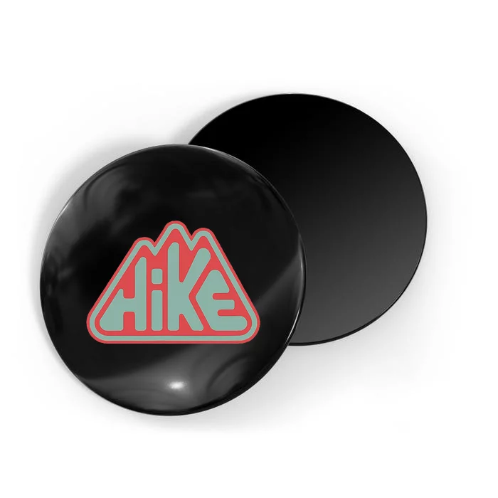 Hike! Retro Minimalist Mountain Hiking Magnet