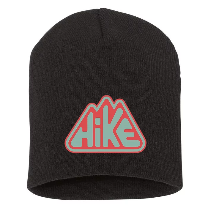 Hike! Retro Minimalist Mountain Hiking Short Acrylic Beanie