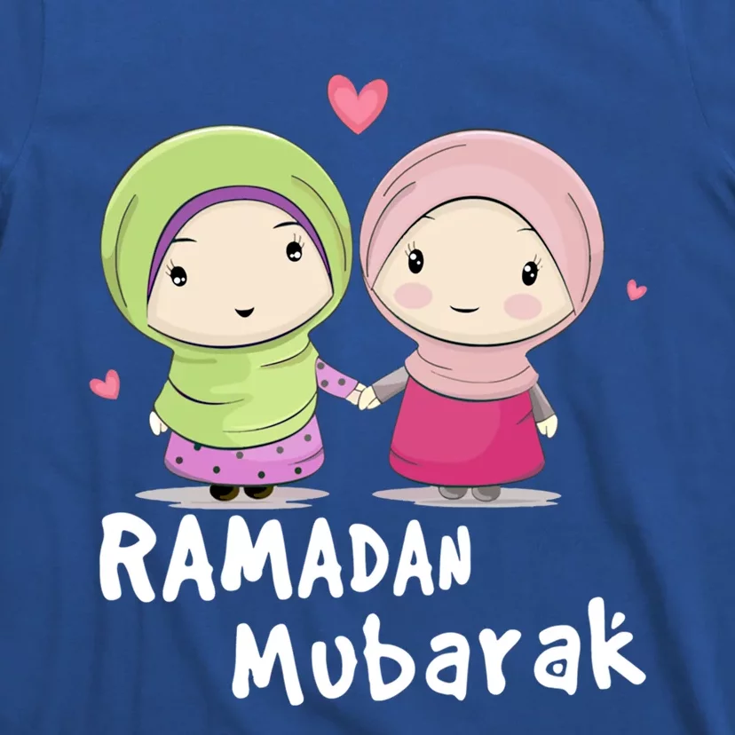 Happy Ramadan Mubarak Holy Month Calligraphy With Hijab Gift T-Shirt