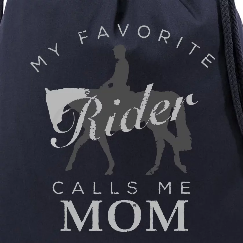 Horse Riding Mom And Son Daughter Drawstring Bag