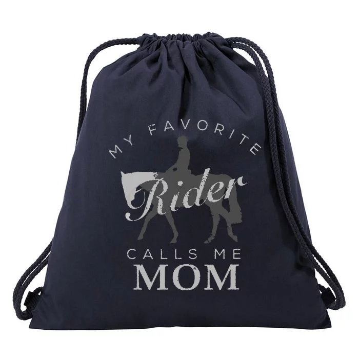 Horse Riding Mom And Son Daughter Drawstring Bag