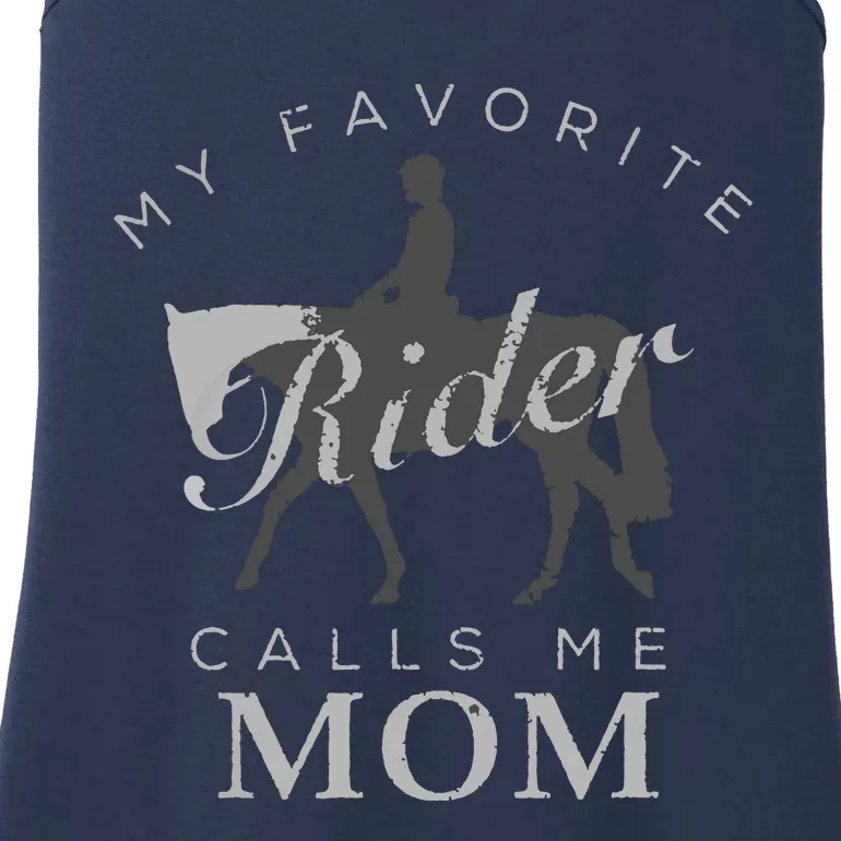 Horse Riding Mom And Son Daughter Ladies Essential Tank