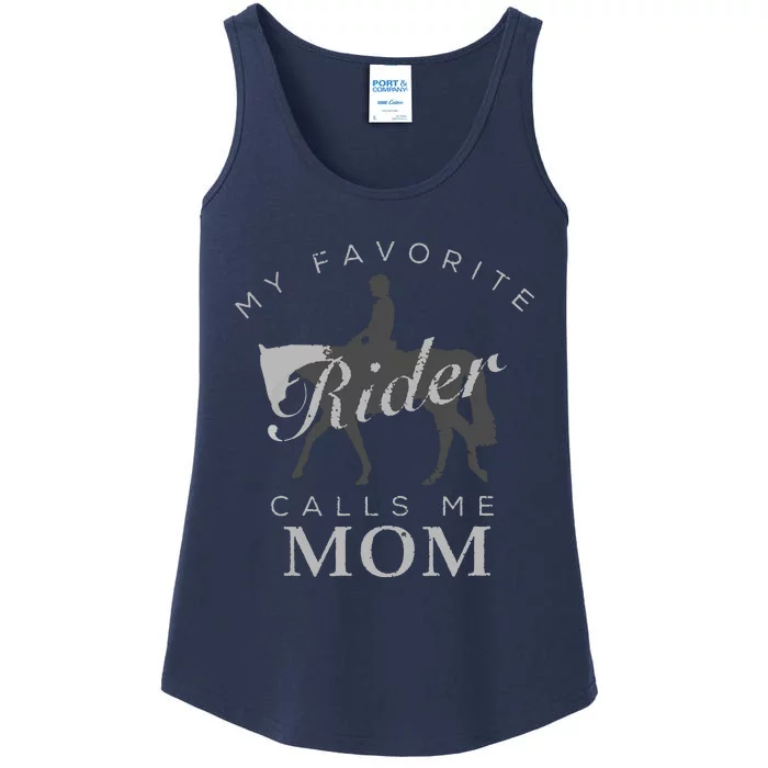 Horse Riding Mom And Son Daughter Ladies Essential Tank