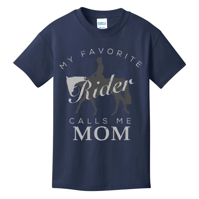 Horse Riding Mom And Son Daughter Kids T-Shirt