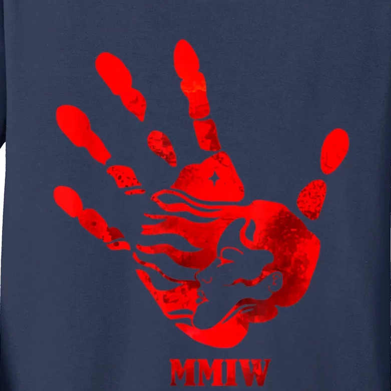 Hand Red MMIW Kids Long Sleeve Shirt