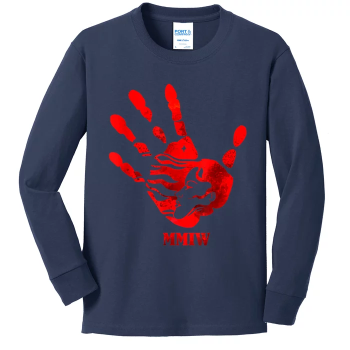 Hand Red MMIW Kids Long Sleeve Shirt