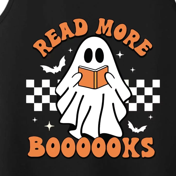 Halloween Read More Books Cute Boo Read A Book Teachers Day Performance Tank