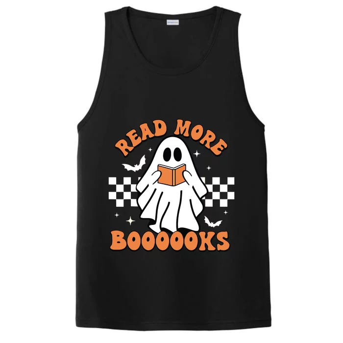 Halloween Read More Books Cute Boo Read A Book Teachers Day Performance Tank