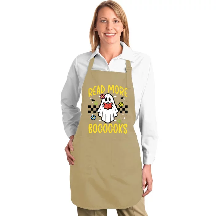 Halloween Read More Books Retro Costume Teacher Girl Full-Length Apron With Pocket