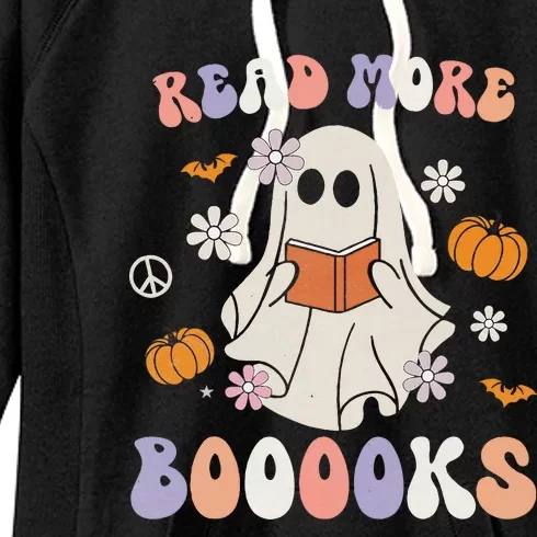 Halloween Read More Books Cute Boo Read A Book Teacher's Day Women's Fleece Hoodie