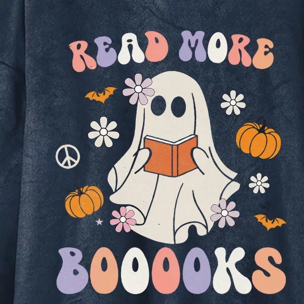 Halloween Read More Books Cute Boo Read A Book Teacher's Day Hooded Wearable Blanket