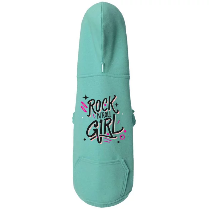 Halloween Rock N Roll Girl Retro Costume Graffiti Doggie 3-End Fleece Hoodie