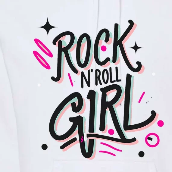 Halloween Rock N Roll Girl Retro Costume Graffiti Premium Hoodie