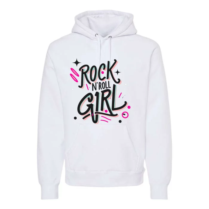 Halloween Rock N Roll Girl Retro Costume Graffiti Premium Hoodie