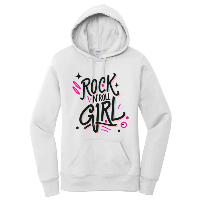 Halloween Rock N Roll Girl Retro Costume Graffiti Women's Pullover Hoodie