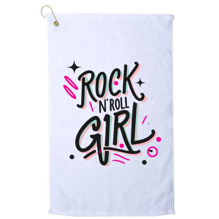 Halloween Rock N Roll Girl Retro Costume Graffiti Platinum Collection Golf Towel