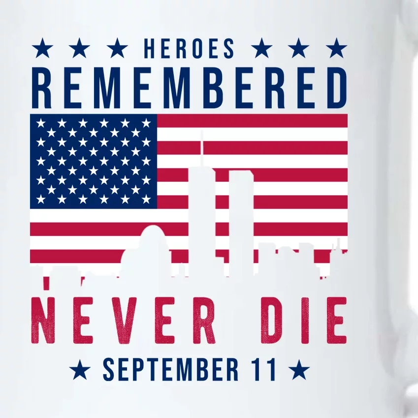 Heroes Remembered Never Die 911 American Flag Black Color Changing Mug