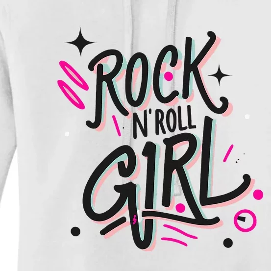 Halloween Rock N Roll Retro Costume Graffiti Women's Pullover Hoodie