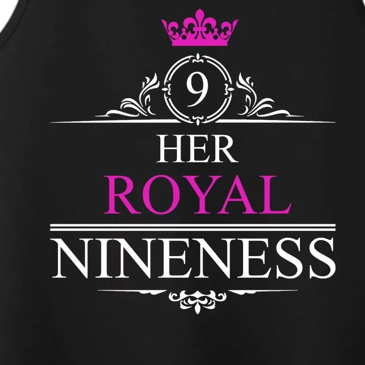 Her Royal Nineness 9th Birthday Nine Year Old Girl Performance Tank