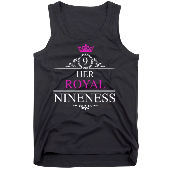 Her Royal Nineness 9th Birthday Nine Year Old Girl Tank Top