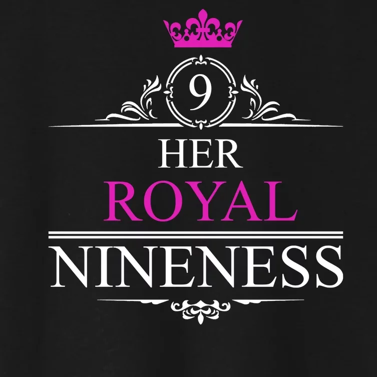 Her Royal Nineness 9th Birthday Nine Year Old Girl Women's Crop Top Tee