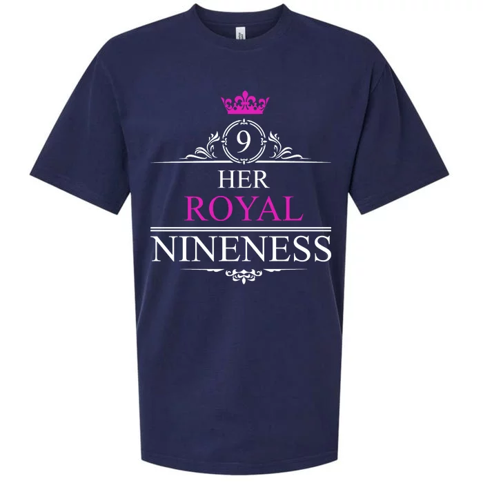 Her Royal Nineness 9th Birthday Nine Year Old Girl Sueded Cloud Jersey T-Shirt