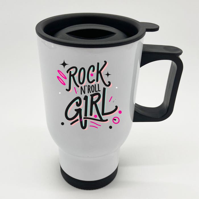 Halloween Rock N Roll Girl Retro Costume Graffiti Front & Back Stainless Steel Travel Mug