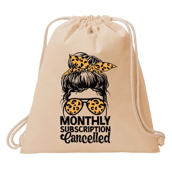 Hysterectomy Recovery Products Uterus Messy Bun Leopard Drawstring Bag