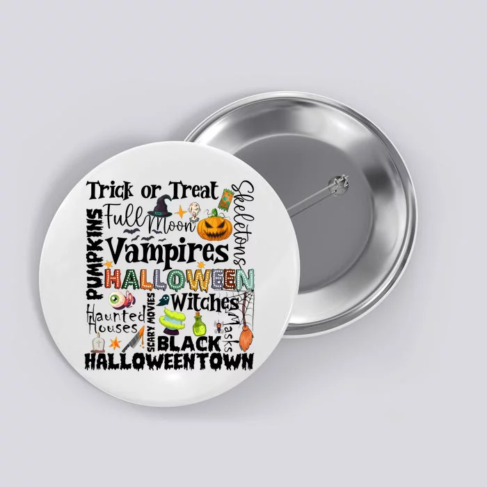 Halloween Retro Pumpkin Ghost Vampires Button