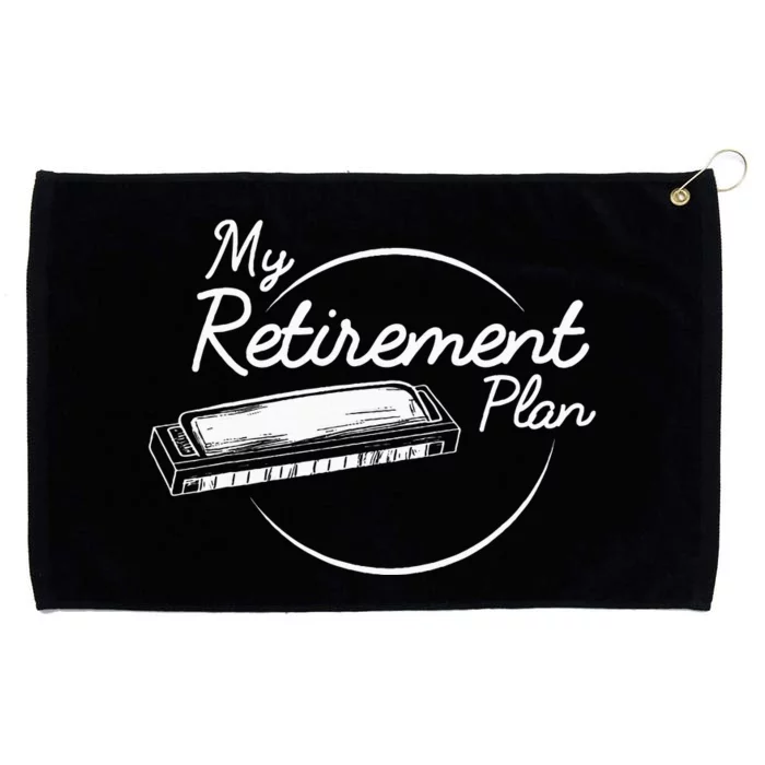 Harmonica Retirement Plan I Mouth Organ Gift Grommeted Golf Towel