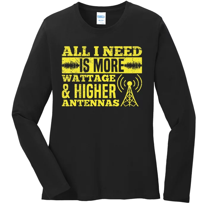 HAM Radio Professional Design for a Ham radio Ladies Long Sleeve Shirt